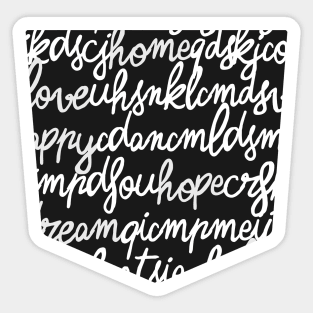 Pocket - Handwritten Thoughts Words Black Sticker